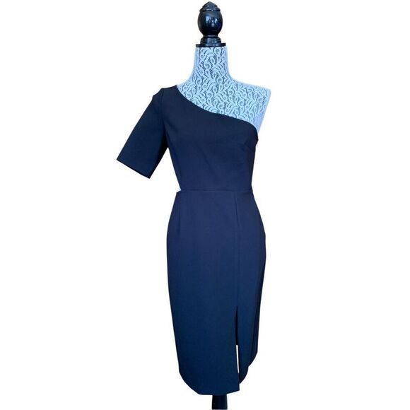Jill Jill Stuart One Shoulder Cutout Sheath Dress Black Size‎ 6 - Picture 4 of 12
